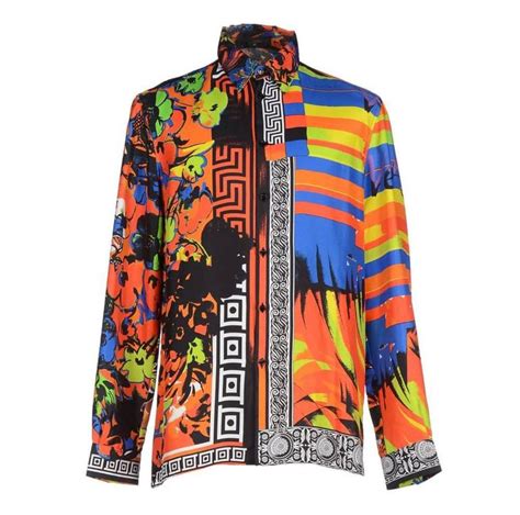 versace printed 100 silk shirt as seen on bruno mars